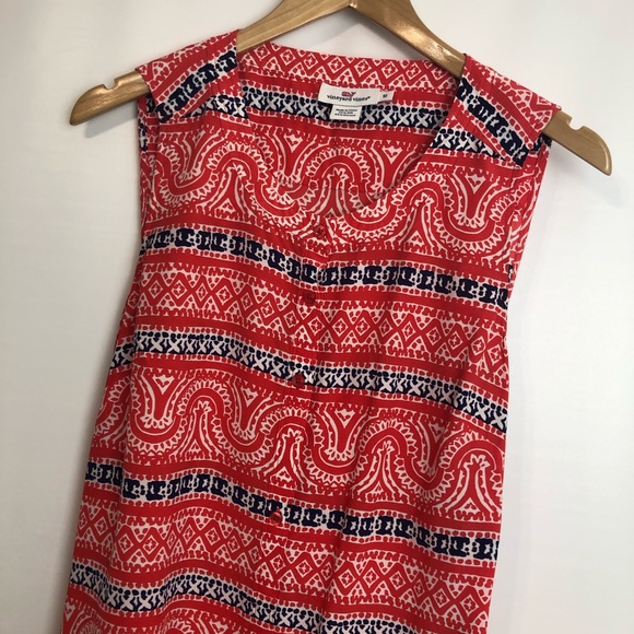 Sz 10- Vineyard vines red silk blend sleeveless dress Sz10 - Picture 2 of 11